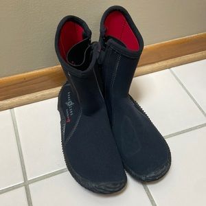Black Aqua-Lung EchoZip ergo Wet Suit Boots Men’s Size 10 *Used*